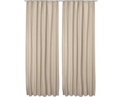 Beautissu isolerend Gordijn met plooiband verduisterend 2-Set “Amelie Luna” 245x140cm crème