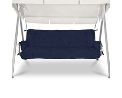 Beautissu kussen oplage voor schommelbank - tuinbank kussen 180x50x8cm schuimvlokkenvulling oplegkussen donker blauw - Flair HS