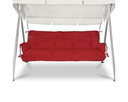 Beautissu kussen oplage voor schommelbank - tuinbank kussen 180x50x8cm schuimvlokkenvulling oplegkussen rood - Flair HS