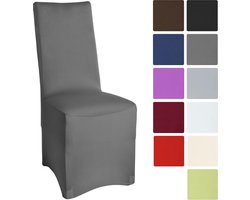 Beautissu Leona - Stoelhoes Stretch 45x90 cm - Antraciet - Oeko-Tex