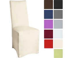 Beautissu Leona - Stoelhoes Stretch 45x90 cm - Creme - Oeko-Tex