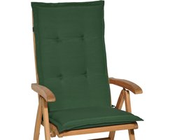 Beautissu Loft HL Tuinkussens Hoge Rug- 120 x 50 cm - Donkergroen Kussen - Zitkussen UV- Lichtecht Tuinstoelkussen