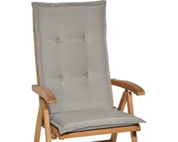 Beautissu Loft HL Tuinkussens Hoge Rug- 120 x 50 cm - Licht Grijs Kussen - Zitkussen UV- Lichtecht Tuinstoelkussen