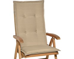 Beautissu Loft HL Tuinkussens Hoge Rug- 120 x 50 cm - Natuur Kussen - Zitkussen UV- Lichtecht Tuinstoelkussen