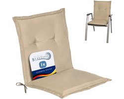 Beautissu Loft NL Tuinkussen Lage Rug 100 x 50 x 6 cm Kussen Natuur Tuinstoelkussens Zitkussen Tuinstoel