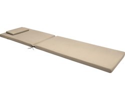 Beautissu Loft RL ligbedkussen 200 x 60 x 5 cm - kussen ligstoel tuinstoel kussens natuur