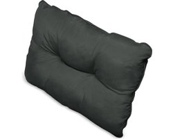 Beautissu Lounge Kussen Tuin 50x40x12 cm - Lounge rugkussen waterafstotend - vuilafstotend outdoor kussen oplegkussen voor tuinmeubelen in Grafietgrijs