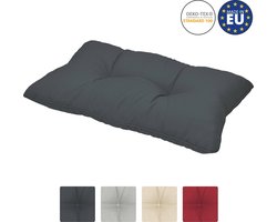 Beautissu loungekussen XLuna – rugkussen grafiet grijs 50x40 cm kussen in matraskussen kwaliteit