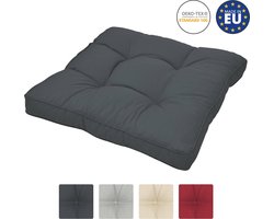 Beautissu loungekussen XLuna – zitkussen grafiet grijs 50x50 cm kussen in matraskussen kwaliteit
