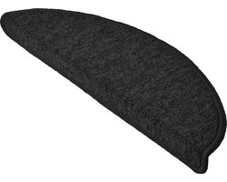 Beautissu ProStair - Trapmatten voor Smalle Trappen 55x15 cm - 15 Stuks - Trapmat Zelfklevend Afgerond - Antraciet