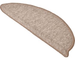 Beautissu ProStair - Trapmatten voor Smalle Trappen 55x15 cm - 15 Stuks - Trapmat Zelfklevend Afgerond - Sand