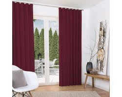 Beautissu Set van 2 Isolerende Gordijnen met Plooiband Amelie TK - Thermische Gordijnen Kant en Klaar Verduisterend 140x245cm Bordeaux - Koude Bescherming & Warmte Isolerend