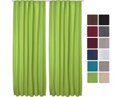 Beautissu Set van 2 Isolerende Gordijnen met Plooiband Amelie TK - Thermische Gordijnen Kant en Klaar Verduisterend 140x245cm Groen - Koude Bescherming & Warmte Isolerend