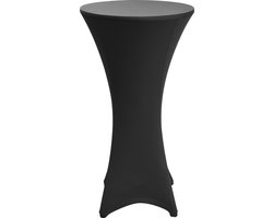 Beautissu Statafelhoes Stella Ø 60 cm statafelrok voor statafel – feest decoratie geschikt voor horeca – feestversiering stretch voor elk tafel – zwart