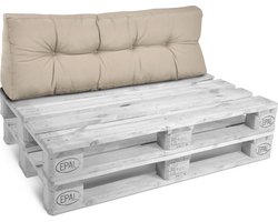 Beautissu Style – Palletkussen Rugkussen Natuur 120x40 cm voor Palletbank – Matraskussen Kwaliteit
