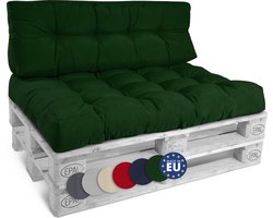 Beautissu Style – Palletkussen Set – 1x Zitkussen 120x80 cm & 1x Rugkussen 120x40 cm – Donker Groen