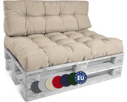 Beautissu Style – Palletkussen Set – 1x Zitkussen 120x80 cm & 1x Rugkussen 120x40 cm – Natuur