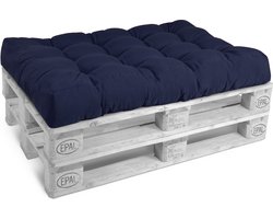 Beautissu Style – Palletkussen Zitkussen Donker Blauw 120x80 cm voor Palletbank – Matraskussen Kwaliteit