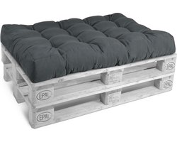 Beautissu Style – Palletkussen Zitkussen Graphiet Grijs 120x80 cm voor Palletbank – Matraskussen Kwaliteit