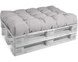 Beautissu Style – Palletkussen Zitkussen Licht Grijs 120x80 cm voor Palletbank – Matraskussen Kwaliteit
