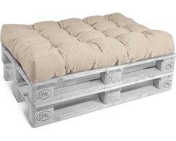 Beautissu Style – Palletkussen Zitkussen Natuur 120x80 cm voor Palletbank – Matraskussen Kwaliteit