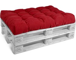 Beautissu Style – Palletkussen Zitkussen Rood 120x80 cm voor Palletbank – Matraskussen Kwaliteit