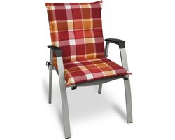 Beautissu Sunny RO – Tuinkussen Lage Rug 100x50 cm met UV-lichtechtheid Comfortabele Tuinstoel Zitkussen Geel geruit