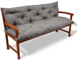 Beautissu Tuinbank kussen Flair BR - kussens voor tuinmeubelen 180 x 50 x 50 cm licht grijs - zitkussen en rugkussen