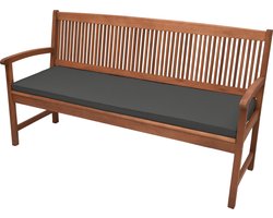 Beautissu Tuinkussen Base BK - Bankkussen 180x48cm grafiet grijs - kussen voor tuinbank
