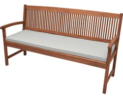 Beautissu Tuinkussen Base BK - Bankkussen 180x48cm licht grijs - kussen voor tuinbank
