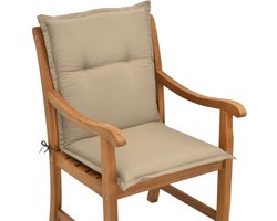 Beautissu Tuinkussen Lage Rug Loft NL 100 x 50 x 6 cm – Kussen Natuur – Tuinstoelkussens Zitkussen Tuinstoel