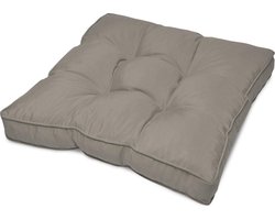 Beautissu Tuinkussen Waterafstotend Outdoor Kussen 50x50x10 cm – Zitkussen Licht Grijs Kussen voor Tuinmeubelen – Flair Lounge