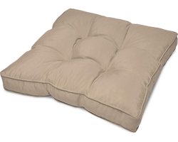 Beautissu Tuinkussen Waterafstotend Outdoor Kussen 60x60x10 cm – Zitkussen Natuur Kussen voor Tuinmeubelen – Flair Lounge