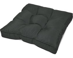 Beautissu Tuinkussen Waterafstotend Outdoor Kussen 70x70x10 cm – Zitkussen Grijs Kussen voor Tuinmeubelen – Flair Lounge