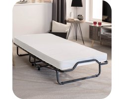 Beautissu Venetia - Vouwbed 80x200 cm Logeerbed met matras en hoes Zwart