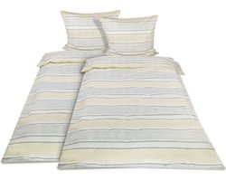 Beautissu Viola - Dekbedovertrek Flanel Tweepersoons - 2x Dekbed 155x220 cm & 2x Kussensloop 80x80 cm – Flanellen Dekbedhoes Creme