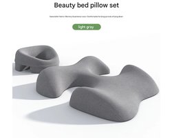 Beauty Bed Kussenset - Lichtgrijs traagschuim massagekussen voor aan het bed, niet-compressieve gezichtsmassage/borstkussen