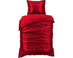 Beauty Silk Dekbedovertrek - 140x200/220 - Glans Satijn - Rood