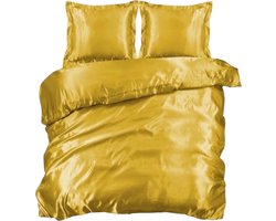 Beauty Silk Dekbedovertrek - 200x200/220 - Glans Satijn - Goud