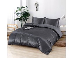 Beauty Silk - Dekbedovertrek Satijn - Antraciet - 240x200/220
