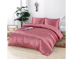 Beauty Silk - Dekbedovertrek Satijn - Flamingo Roze - 200x200/220