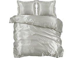 Beauty Silk - Dekbedovertrek Satijn - Grijs - 200x200/220