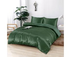 Beauty Silk Dekbedovertrek Satijn Groen - 200x200/220 cm + 2 kussenslopen