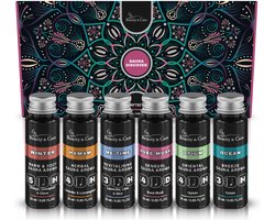 Beauty&Care® Cadeaupakket sauna Discover - Saunageur - Voor Sauna - 6 x 25 ml saunageuren - zwarte flesjes met aluminium dop - in cadeaudoos - Luxueus genieten en ontspannen - opium - hamam- winter- ocean- me time - rose musk - 1 set