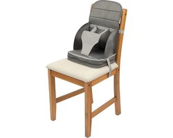 Bebecomfort Travel Booster hoge stoel voor kinderen, draagbaar en opvouwbaar, extra bekleding, voor kinderen vanaf 6 maanden tot 3 jaar (15 kg), Grey Mist