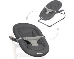Bebeconfort Timba Baby 2-in-1 Baby Bouncer, From Birth - 6 Months, 0-9 kg, Baby Set for Timba Growth Child Chair, 2 Reclining Positions, Ultra Padded Seat, Three-Point Belt, Tinted Graphite