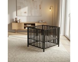 Bebies First Sarah Baby Box / Babybox met wieltjes – Kinderbox – Verstelbare Bodem– 76 x 95 cm - Clay