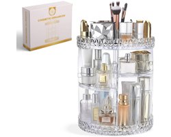 BeBliss Make-up Organizer - Voor Make Up, Skincare, Beauty, Parfum, Sieraden - Multifunctionele Opbergdoos - Kaptafel - 360º draaibaar - Transparant