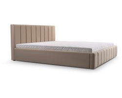 Bed 01 - Gestoffeerd bed met Fluweel Beklede Tweepersoonsbed - 160x200 cm - Elegant en Comfortabel - Lichtgrijs (TRINITY 5)