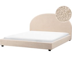 Bed Bouclé VAUCLUSE 180 x 200 cm Beige